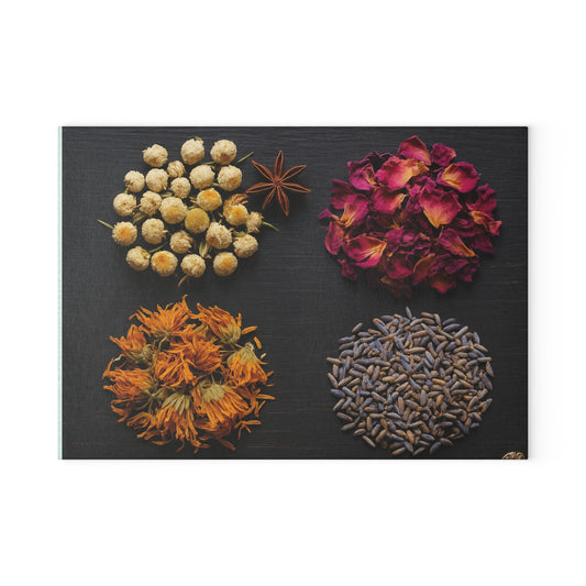 Herbs Glass Cutting Board