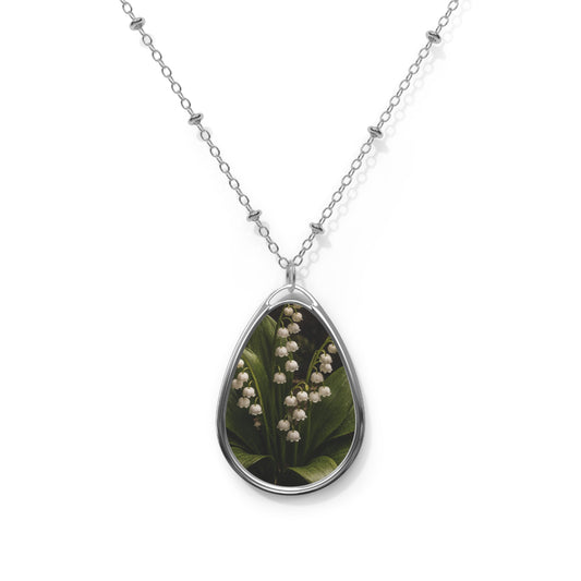 Lilly of The Valley  Oval Necklace