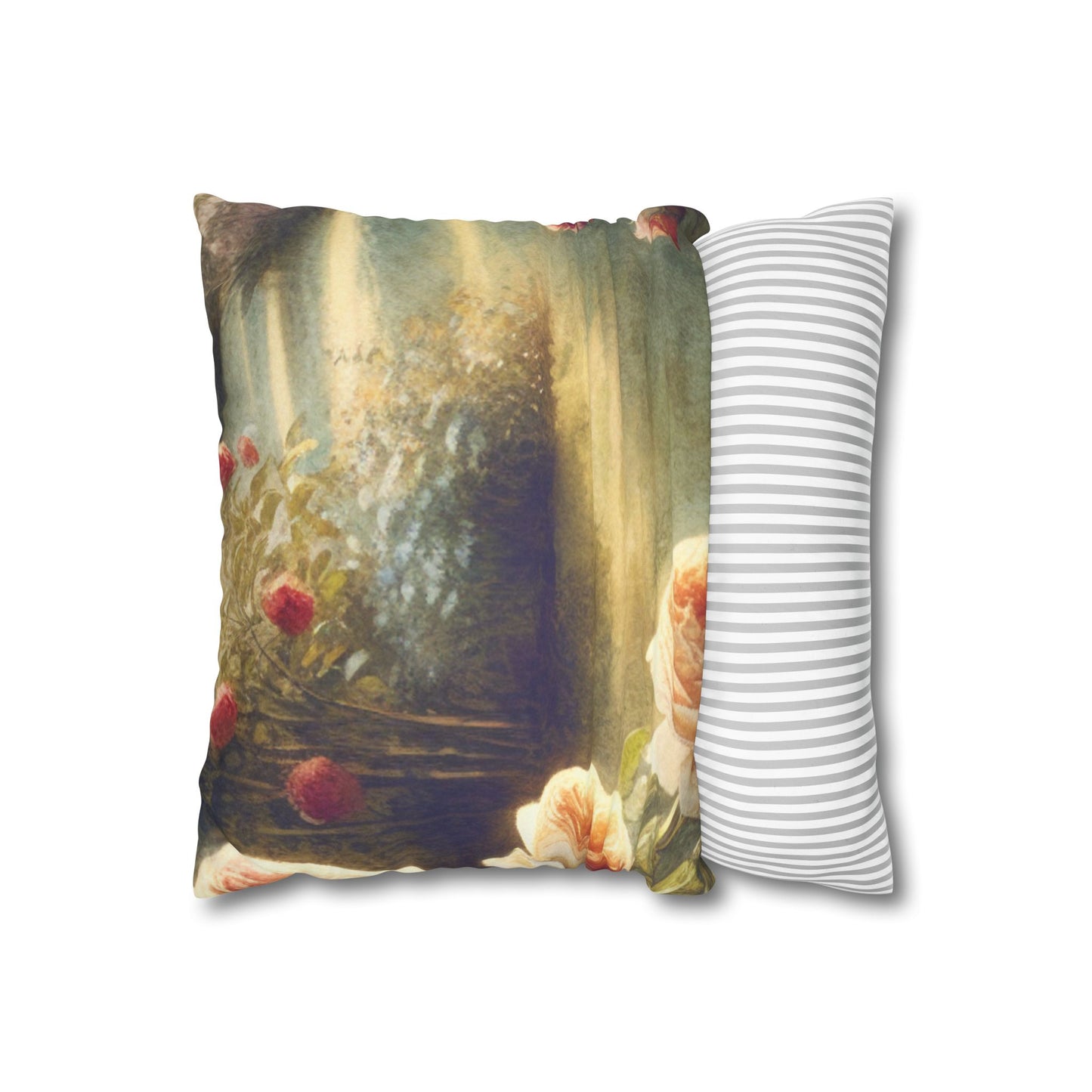 English Garden RoseFaux Suede Square Pillowcase