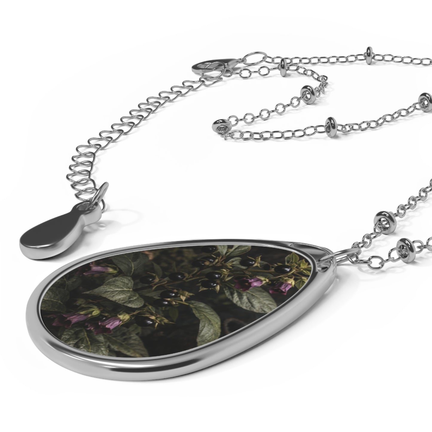 Belladonna Deadly Nightshade Oval Necklace