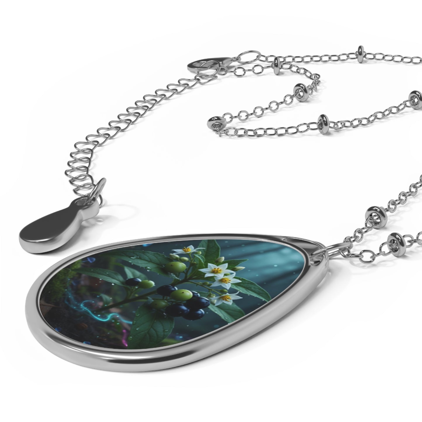 Belladonna Deadly Nightshade Oval Necklace