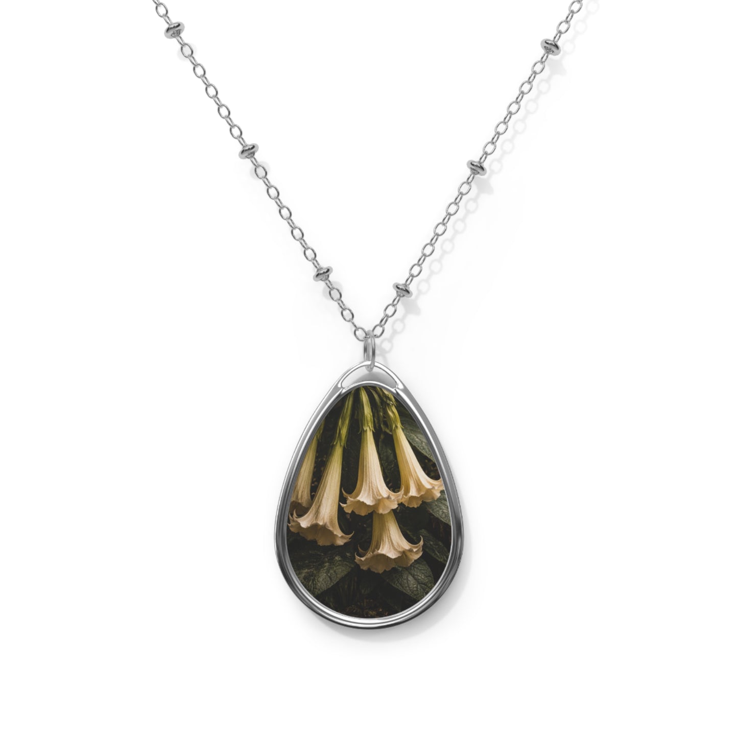 Angels Trumpet Oval Necklace