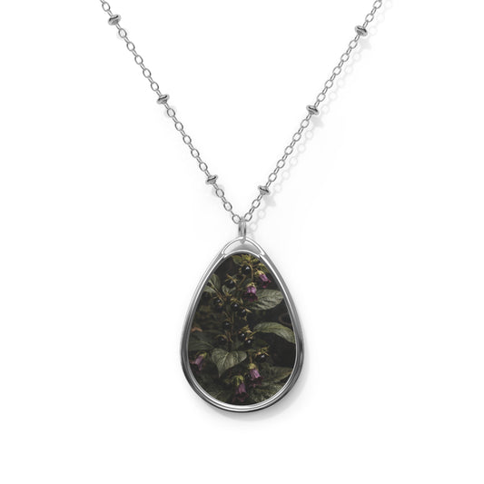 Belladonna Deadly Nightshade Oval Necklace